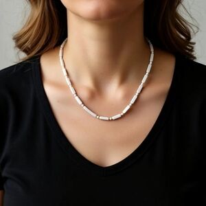 Chic White Beaded Necklace